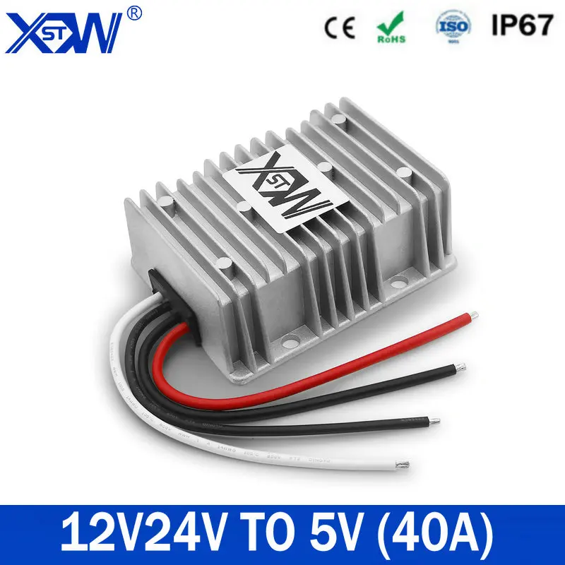XWST DC/DC преобразователь редуктор регулятора 12V 24V Шаг вниз до 5V DC 40A 200W