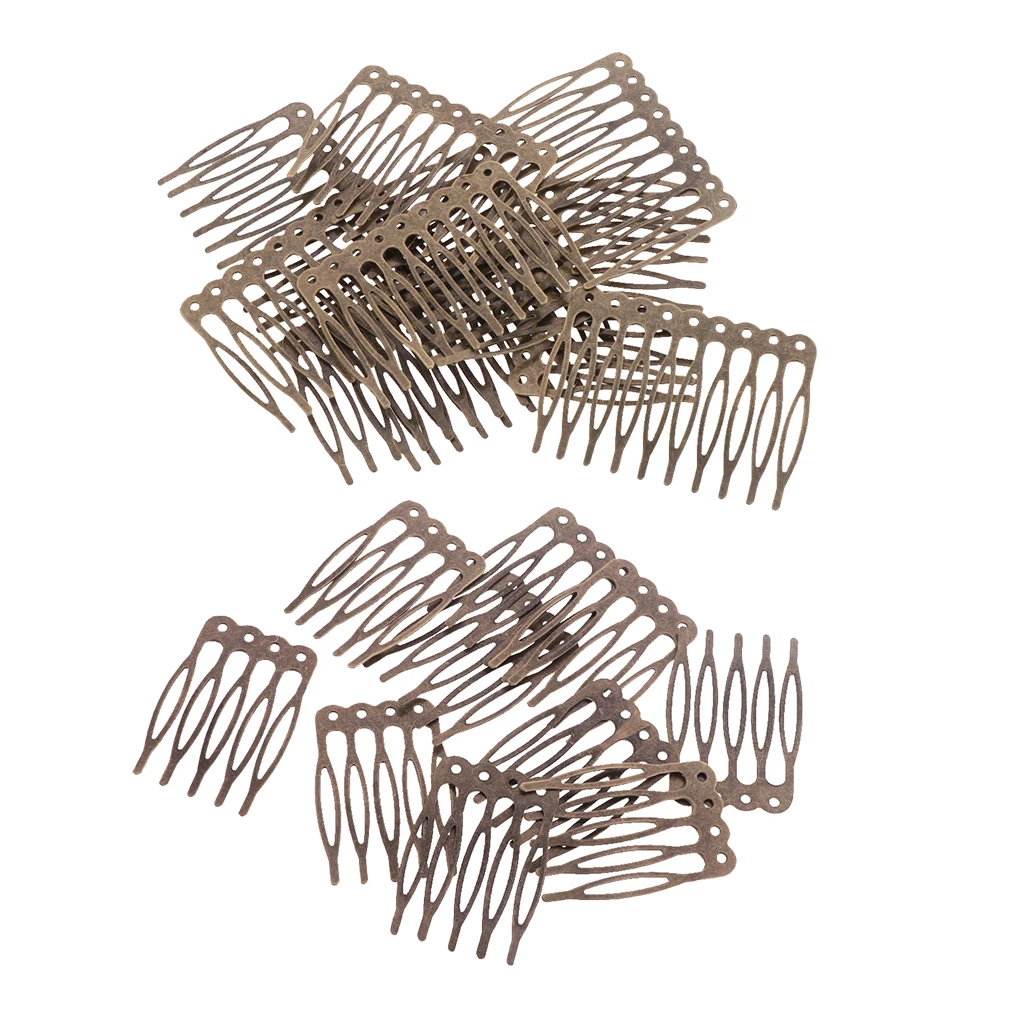 20 Pieces Blank Metal Hair Comb for Bridal Hair Accessories DIY Retro Bronze 5/10 Teeth Side Comb Findings Art Making