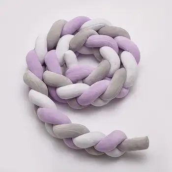 

3M Length Baby Bumper Bed Newborn Knotted Braid Bumper for Boy Girl Bebe Bed Protector Knot Crib Bumper Room Decor