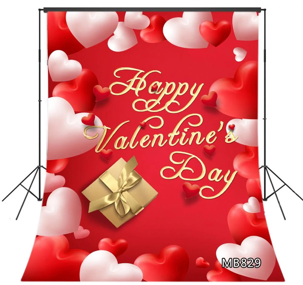 赤ピンクの愛ハート黄金の言葉ギフト写真背景バレンタインデーのアート布の背景スタジオ写真撮影の背景プロップ Background Aliexpress