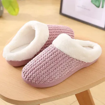 

Women House Slippers Slip-On Anti-Skid Sole Indoor Casual Shoes Snow Slippers тапочки simple homewear daily 36-42 size freeship