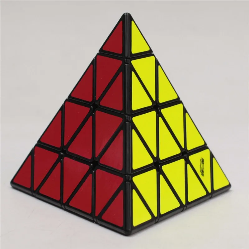 QiYi MFG 4x4x4 Пирамида скорость магический куб головоломка Tetrahedron Игрушка Черный ABS ультра-гладкая головоломка для мозга Необычные 4x4 IQ игра Cubo