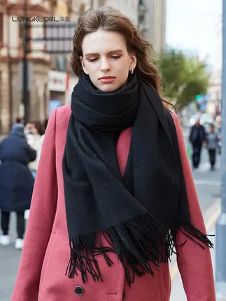 Top Grade Cashmere Scarf Women for Ladies Men's Scarves Solid Long Scarves with Tassel Shawl Wraps Poncho Stole 70*200cm