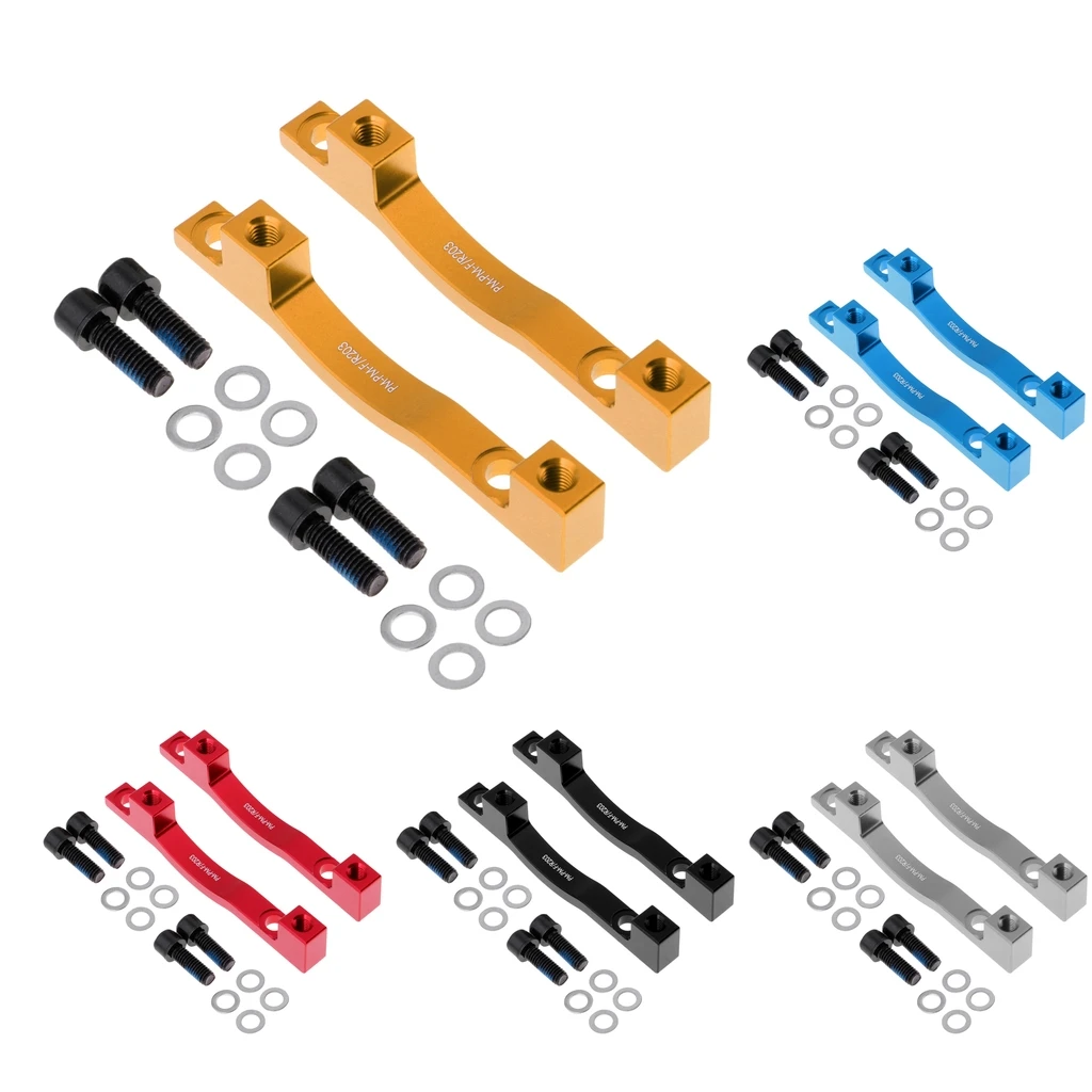 2 Pieces 203mm MTB Mountain Road Bicycle Bike Front & Rear Disc Brake Mount Adaptor Mounting Bracket - Various Colors