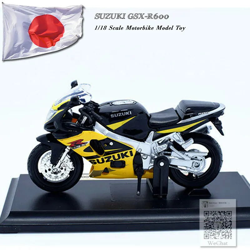 6 шт./лот MAISTO 1/18 весы игрушки, модели мотоциклов SUZUKI GSX-R600 отлитый под давлением металлический мотоцикл модели игрушки