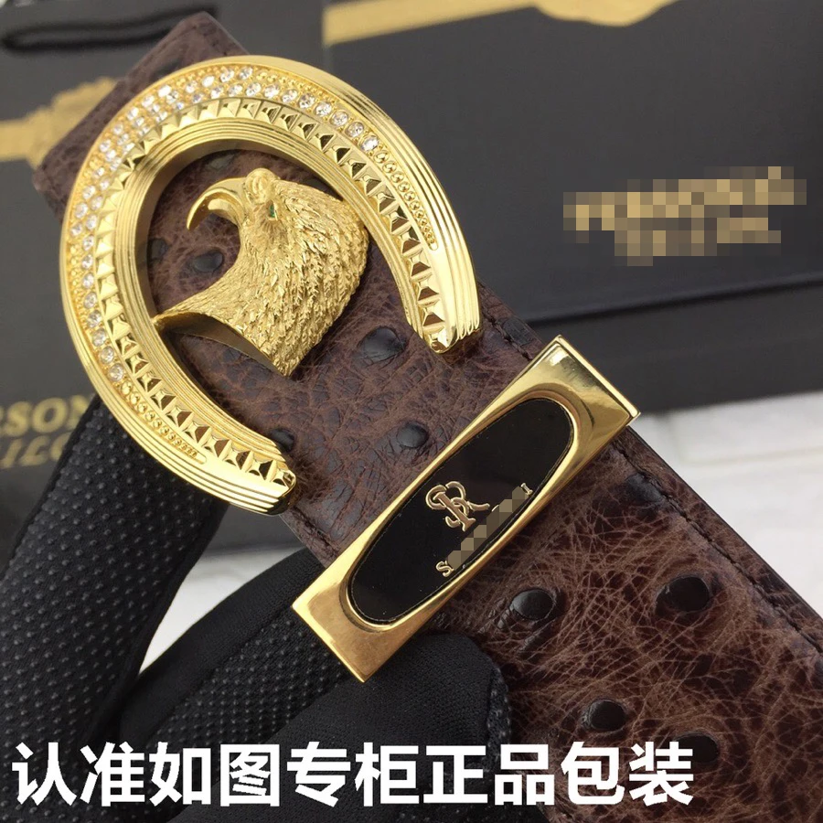 Billionaire Belts Diamond Ostrich Leather Pattern Cowhide Leather Men Islanders Stores Limited