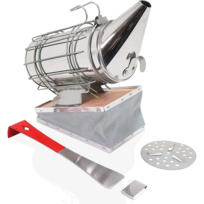 

HOT Bee Hive Smoker Stainless Steel 12 Inches with Heat Shield with Hive Tool