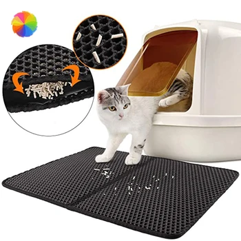 

EVA Double Layer Honeycomb Cat Litter Mat Waterproof Urineproof Washable Litter Trapping Mat Easy Clean Kitty Litter Mat XBFF