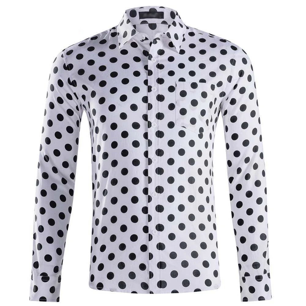 black and white polka dot shirt plus size