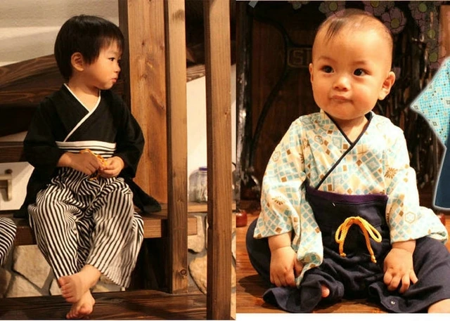 Bambino Neonato Kimono Hakama Yukata Del Pagliaccetto Del Cotone A