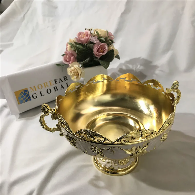 Fashion quality alloy luxury fashion home ktv fruit plate decoration candy plate dish European style