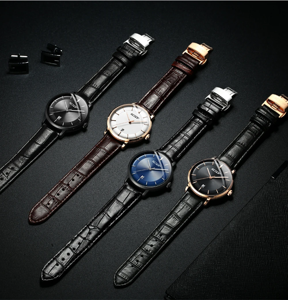Aesop 2020 Automatic Watch Men Japan NH35 Movement  Luminous mechanical watches Calendar Top brand luxury Relogio Masculino 4