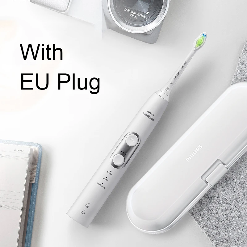 Электрическая зубная щетка Philips Sonicare HX6897/22 с 3 регулируемыми режимами перезаряжаемая Сенсорная технология Дорожный Чехол для взрослых - Цвет: HX6897 Add EU Plug