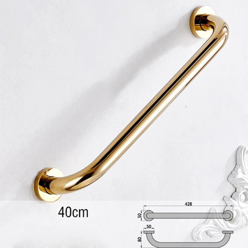 Gold Grab Bar Shower Safety Support Handle Wall Mount Brass Vintage