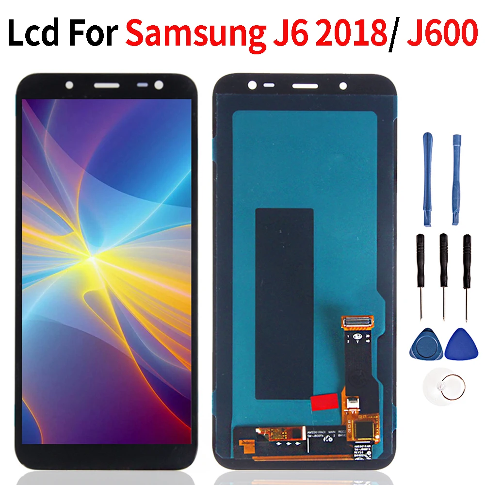 Amoled Lcd для samsung Galaxy J6 /J600 сенсорный экран дигитайзер Assesmbly Замена для samsung J600 lcd J600F J600G J600DS