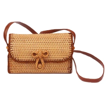 

Women's Rattan Bag Hand-Woven Wallet Hand Shoulder Messenger Bag Bohemian Bag Beach Bag Straw Women Bag