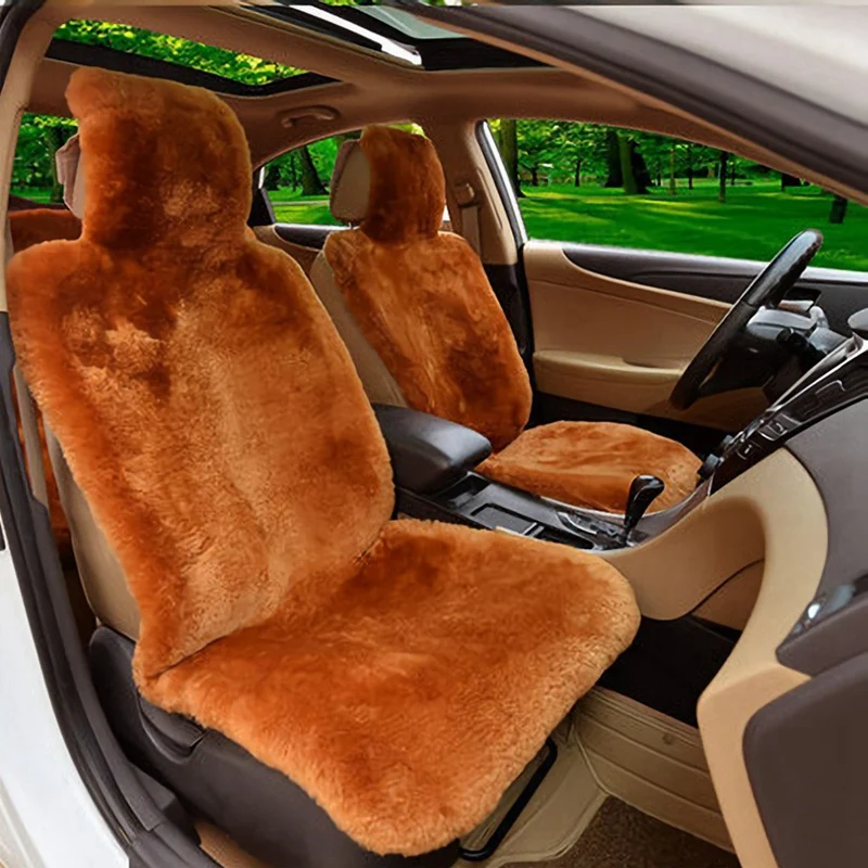 

1Pc Real Sheepskin Fur Car Seat Covers One Size Fit Most (Universal Fit).