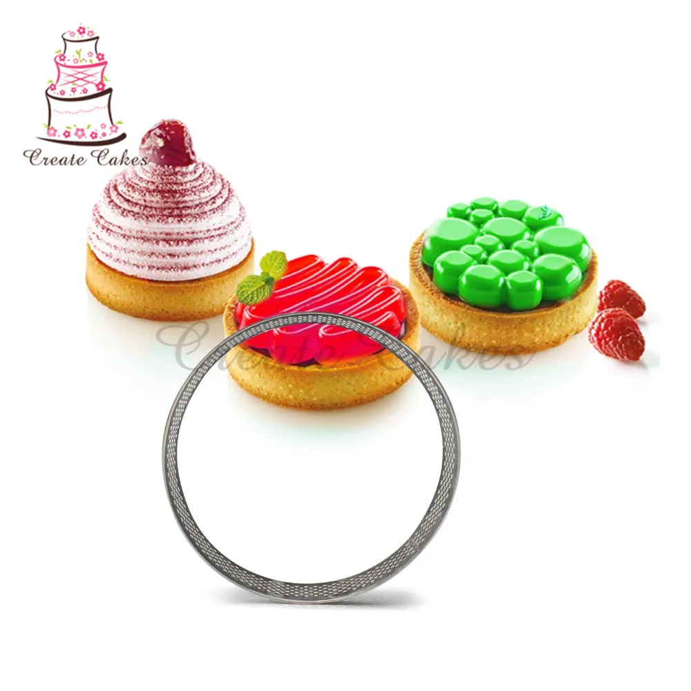 1 шт. круглый мусс бесшовное Tart кольцо нержавеющая сталь перфорированная Форма для кексов торт украшения инструмент для выпечки