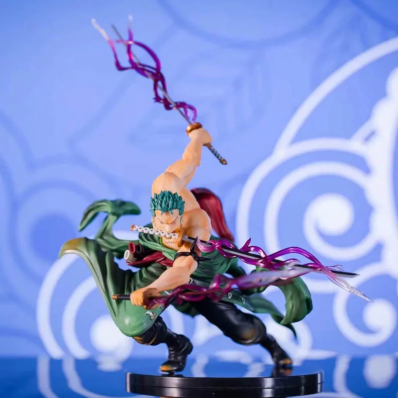 

One Piece 18cm Roronoa Zoro Anime Figure Fighting Scene Special Effects Roronoa Zoro PVC Action Figure Collection Model Toys