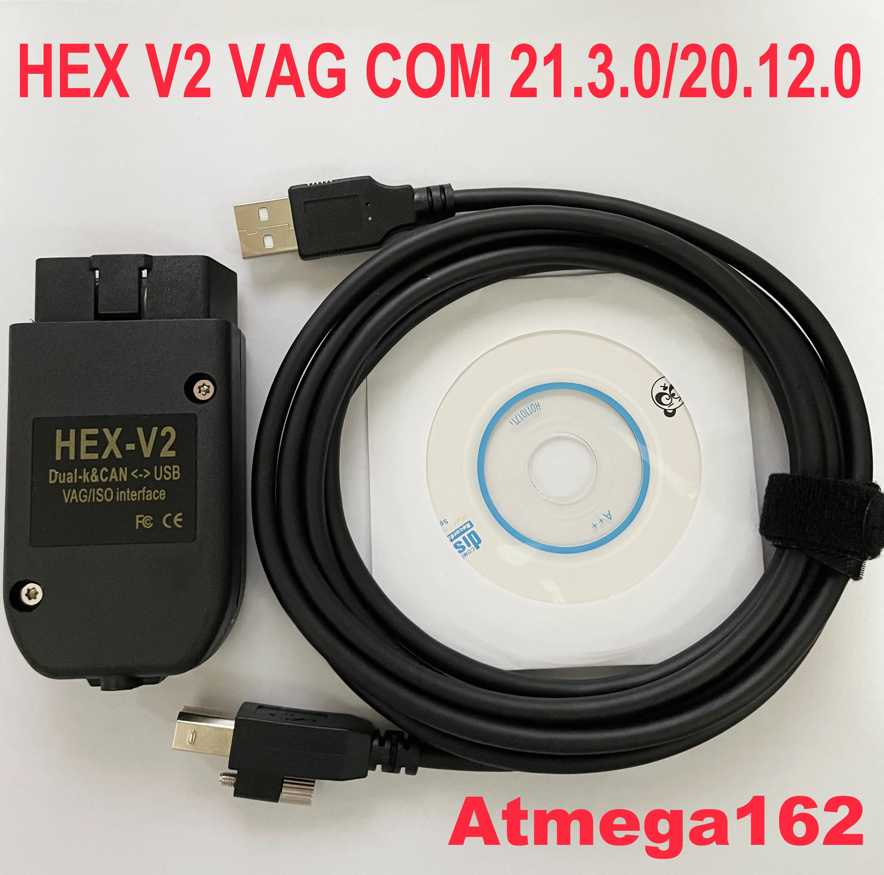 VAG COM 21 3 VAGCOM 20 12 VCDS HEX CAN USB интерфейс для VW AUDI Skoda Seat 4 многоязычный ATMEGA162 + 16V8 FT232RQ |