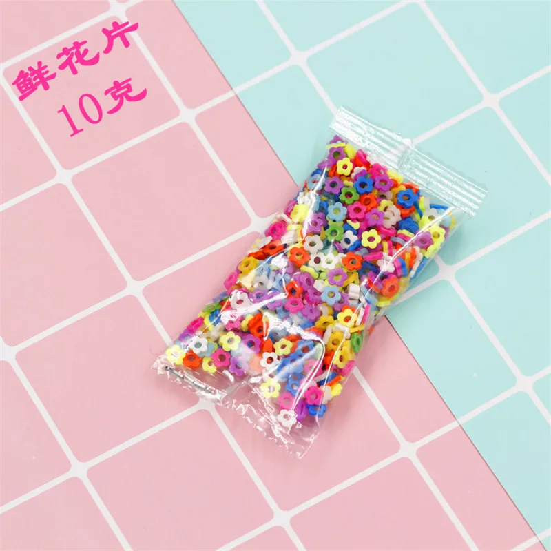 10g Fruit Fimo Bead Charms for Slime Accessories Fluffy DIY Decoration Addition Slime Clound Sand Toys Filler Glitter Clear Set