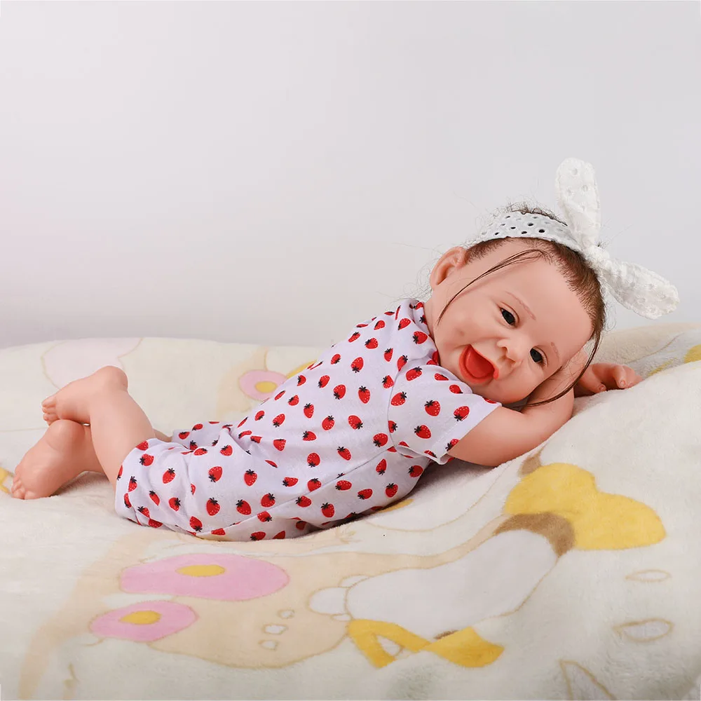 Милая Кукла Reborn 55 см мягкая виниловая ткань прекрасная Реалистичная кукла Boneca Bebe