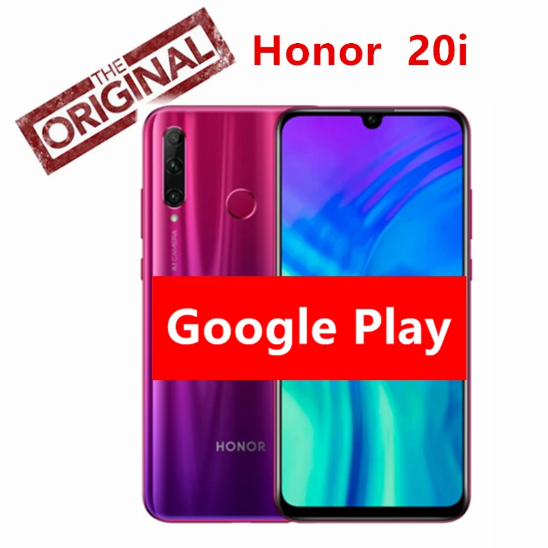 Оригинальный телефон Honor 20i 6 21 дюймовый экран Hisilicon Kirin 7 восемь ядер Android 9.0 сканер