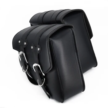 

2 Set Motorcycle Leather Side Saddle Bags For Harley Sportster XL883/1200 Stock