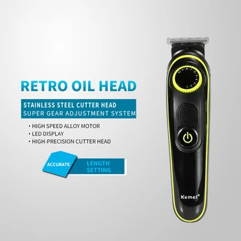 

Professional Barber Carbon Steel Blade Haircut Machine LED Hair USB charging Clipper Electric Cordless Hair Beard Trimmer