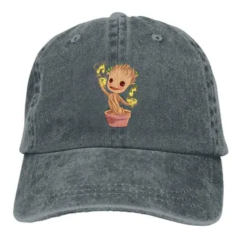 

Dancing Groot Denim Hat Adjustable Womens Dad Baseball Caps