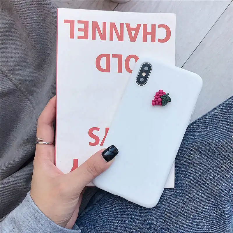 Матовый 3D милый чехол с фруктовым принтом для Huawei y9 y7 y6 y5 prime pro карамельный цвет Забавный Мягкий ТПУ задний Чехол fundas capa coque - Цвет: white grape