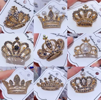 Модная брошь ювелирное изделие винтажная Золотая Корона Брошь булавка