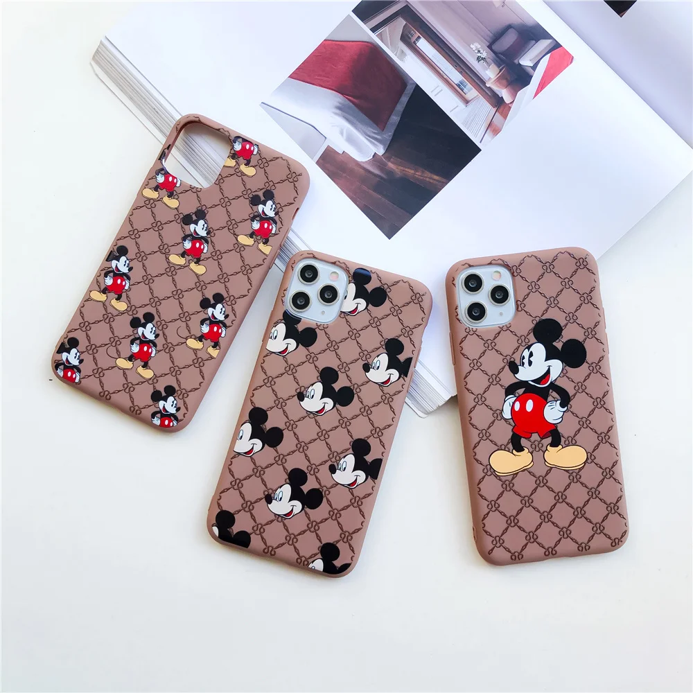

Starktni Cute Cartoon Mouse Phone Case For iphone XR X XSMAX 11ProMax Soft TPU Back Cover Case For iphone 8 7 Plus Funda Capinha