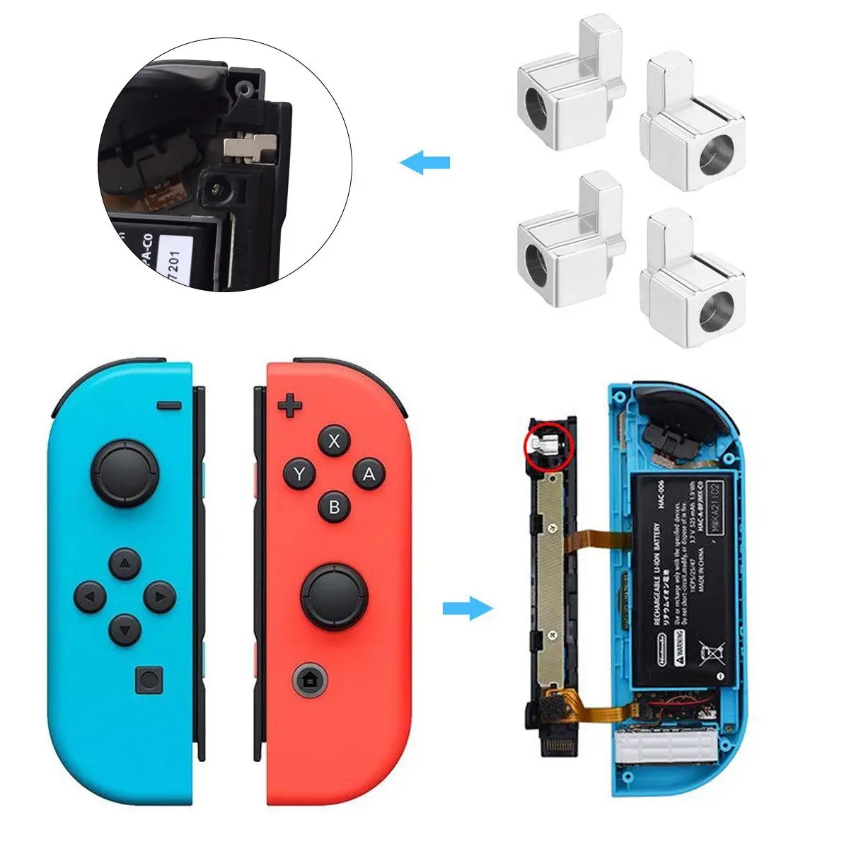 4Pcs Metal Lock Buckles Cacciaviti Strumento Di Riparazione Per Nintendo Switch Ns Joy Con Controller
