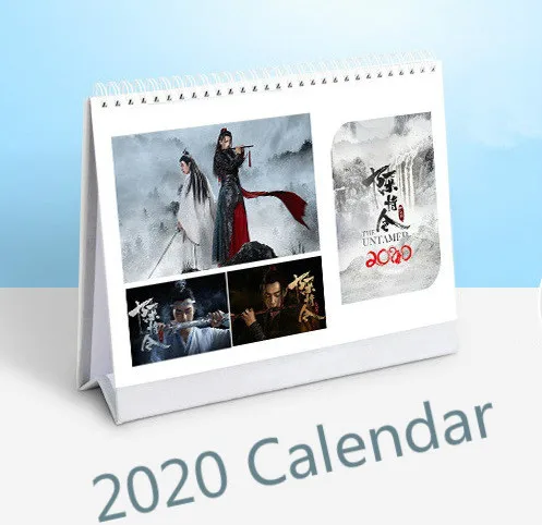 

2020 Chen Qing Ling Desk Calendar Wei Wuxian Lan Wangji Character Calendars Daily Schedule Planner 2020.01-2020.12