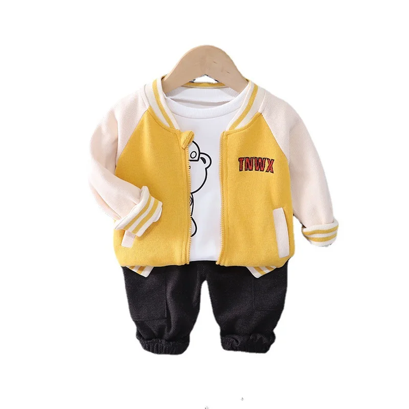 

New Autumn Baby Boys Clothes Suit Children Girls Cartoon Jacket T-Shirt Pants 3Pcs/Sets Toddler Sports Clothing Kids Tracksuits