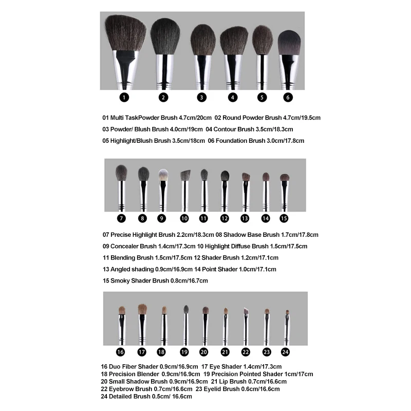 ZOREYA Make Up Brush Set Natural Hair Professional 24PCS Makeup Brushes with Sandalwood Handle 3