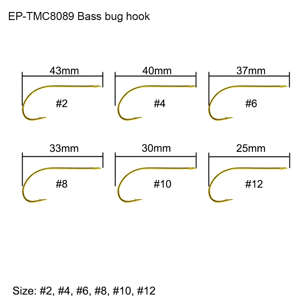 Eupheng 100 шт. EP-TMC8089 рыболовный крючок для ловли басов, прямые крючки для ловли глаз, тонкая проволока, кованый рыболовный крючок для ловли нахлыстом