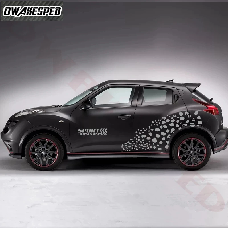 1set Both Side Leopard Print Graphics Decor Stickers For-Nissan JUKE NISMO Car Body Vinyl Decals Auto Door Accessories (1)