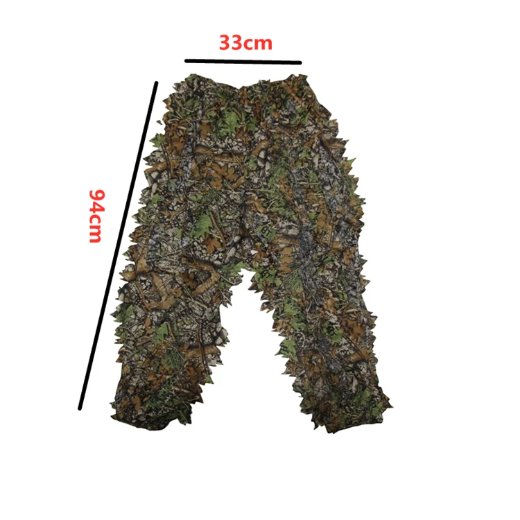 Outdoor Ghillie Suit 3D Maple Leaf Camouflage Clothes Jacket and Pants CS training War Game Jungle Hunting Clothes for Sniper