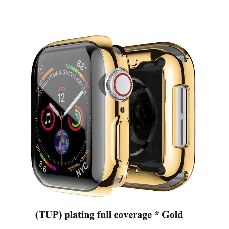 Металлические часы чехол для apple watch 38/40 мм 42 44 мм Защитная крышка бампера отделка Алюминий сплав Frame watch series 5/4/3/2/1 - Цвет: Gold