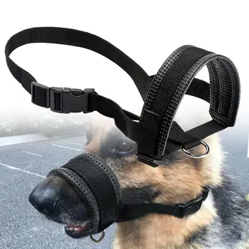 

Hot Pet Nylon Adjustable Mask Bark Bite Soft Mouth Muzzle Grooming Anti Stop Chewing For Small Large Dog Black Barking Chewing