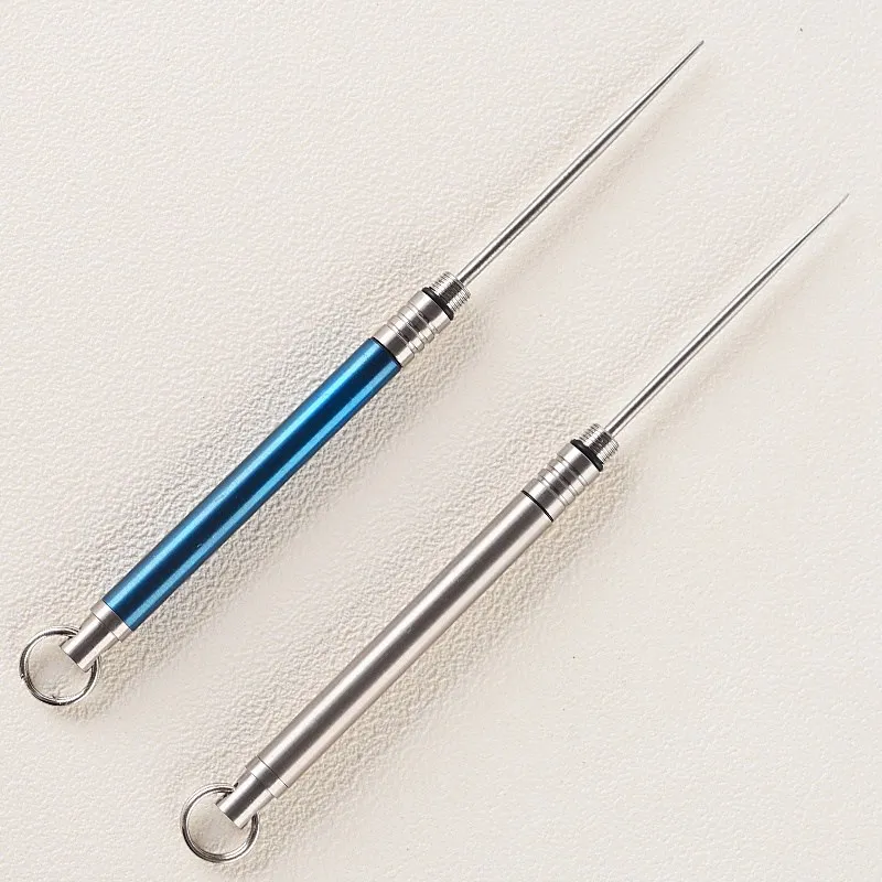 

Titanium Alloy Toothpick Bottle Outdoor EDC Camping Picnic Tool Titanium Toothpick With Protective Case Holder ZY01