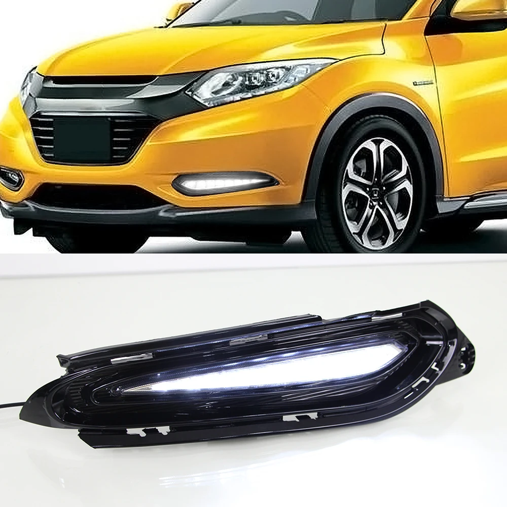 CSCSNL 2 шт. для Honda HRV HR-V сигнал поворота желтого цвета ABS автомобиля DRL 12 В Светодиодный дневной ходовой светильник
