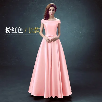 Pink Длинное платье подружки невесты BSHS-8075 - Цвет: Pink