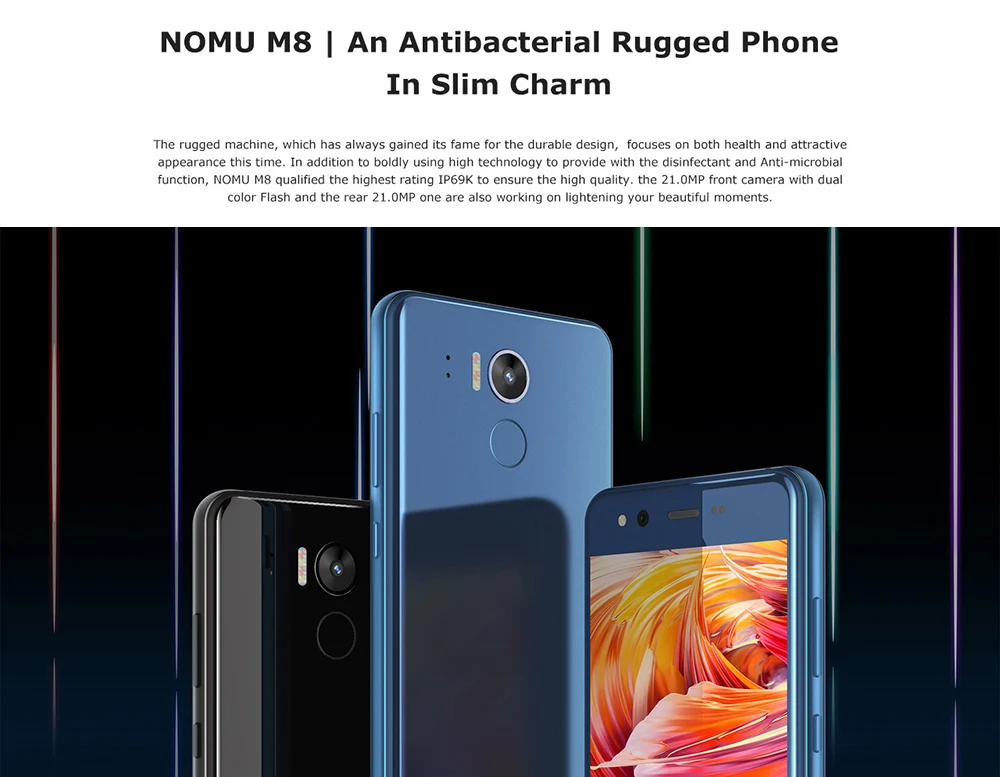  IP68 NOMU M8 4G Smartphone 5.2 inch Android 7.0 MTK6750T Octa Core 1.5GHz 4GB RAM 64GB ROM 21.0MP R