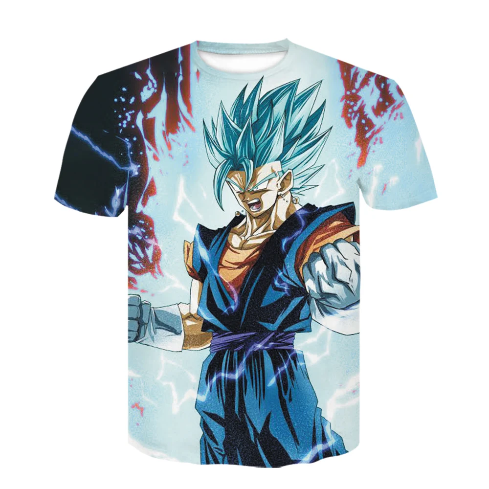 Dragon Ball Z Футболка мужская 3D принт Супер Saiyan Battle Son Goku короткий рукав аниме футболка для досуга без белого цвета футболка забавные TeeTops