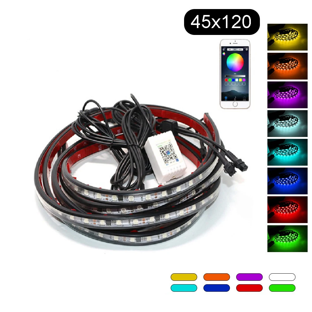 

RGB Car Underglow Flexible Strip Flow Ficker Auto Underbody System Neon Light APP Control Colorful Decorative Atmosphere Lamp