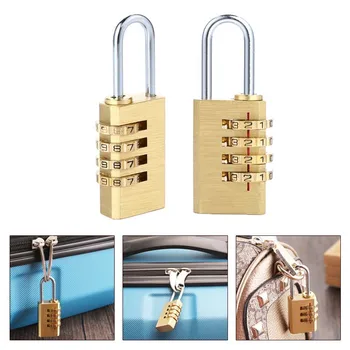 

2019 Padlock Resettable For Travelling Bags Door Home Decoration Accessories Mini Copper 4 Digits Password Code Lock Combination
