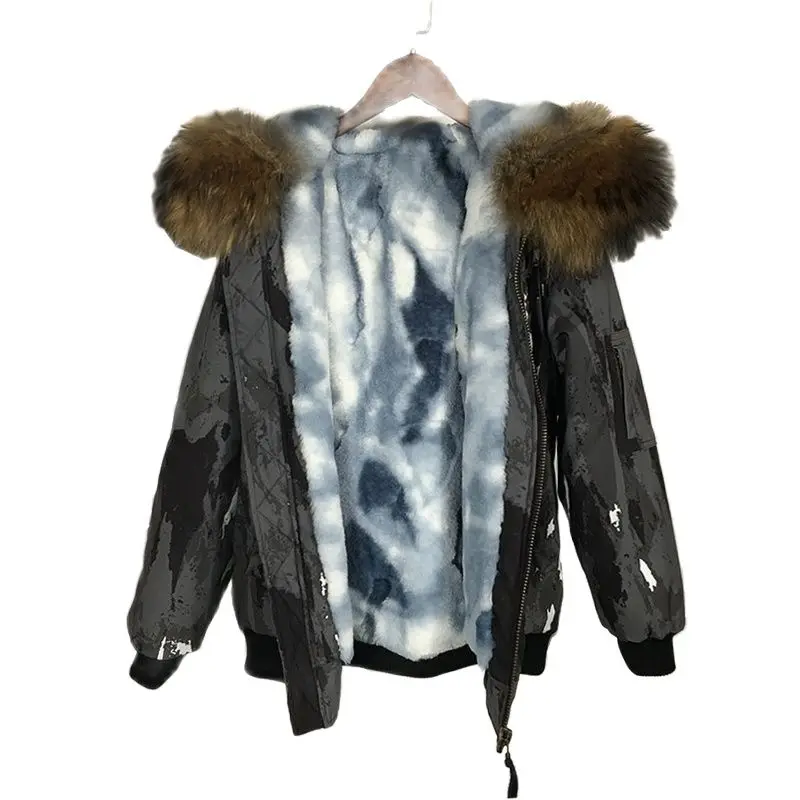 

New Arrival Camouglage Fashion Style Bomber Jacket With Pattern Flight Jacket With Furs Lined Wear